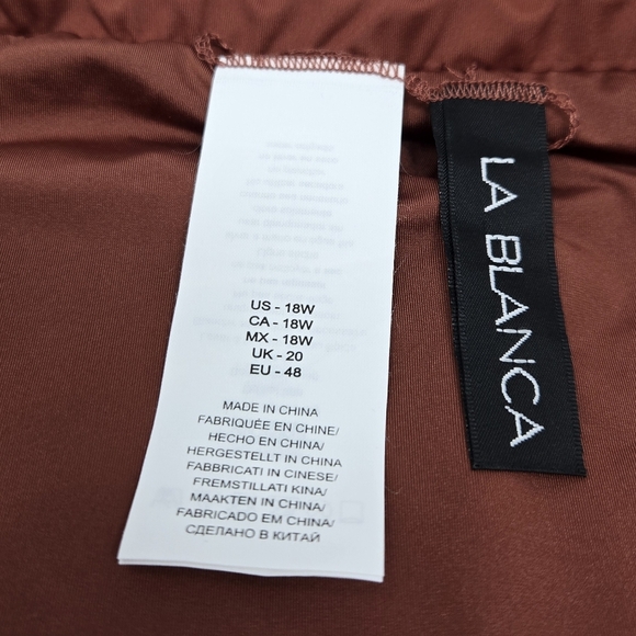 La Blanca Womens Swim Suit Bottoms Sz 18W Highwasted Clay Color High Cut Leg - Picture 7 of 13